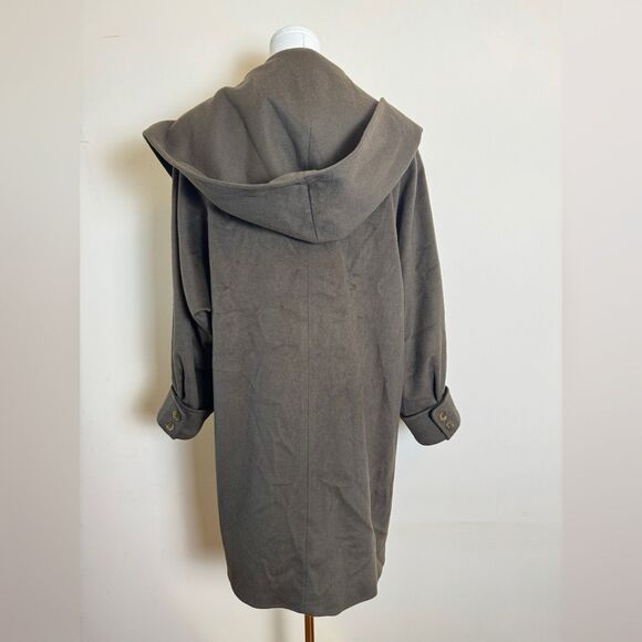 Gemini Vintage 1970's 100% Wool Brown Cape Coat Hood Size Large - Picture 4 of 16